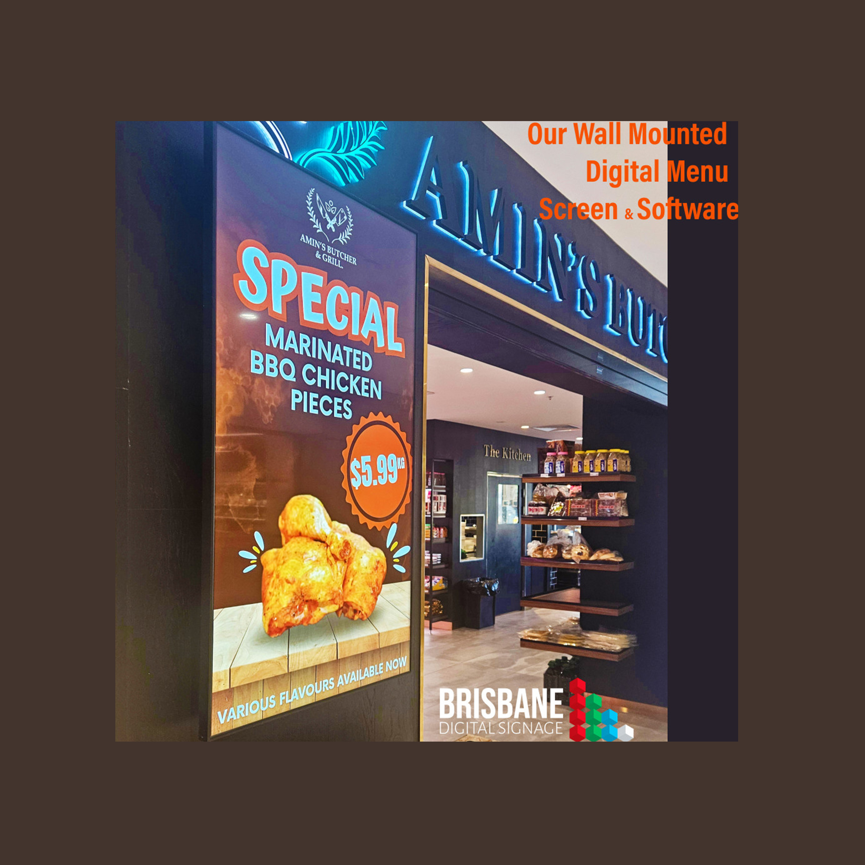 Wall Mounted Portrait Digital Signage Menu Board Screen 700 nits