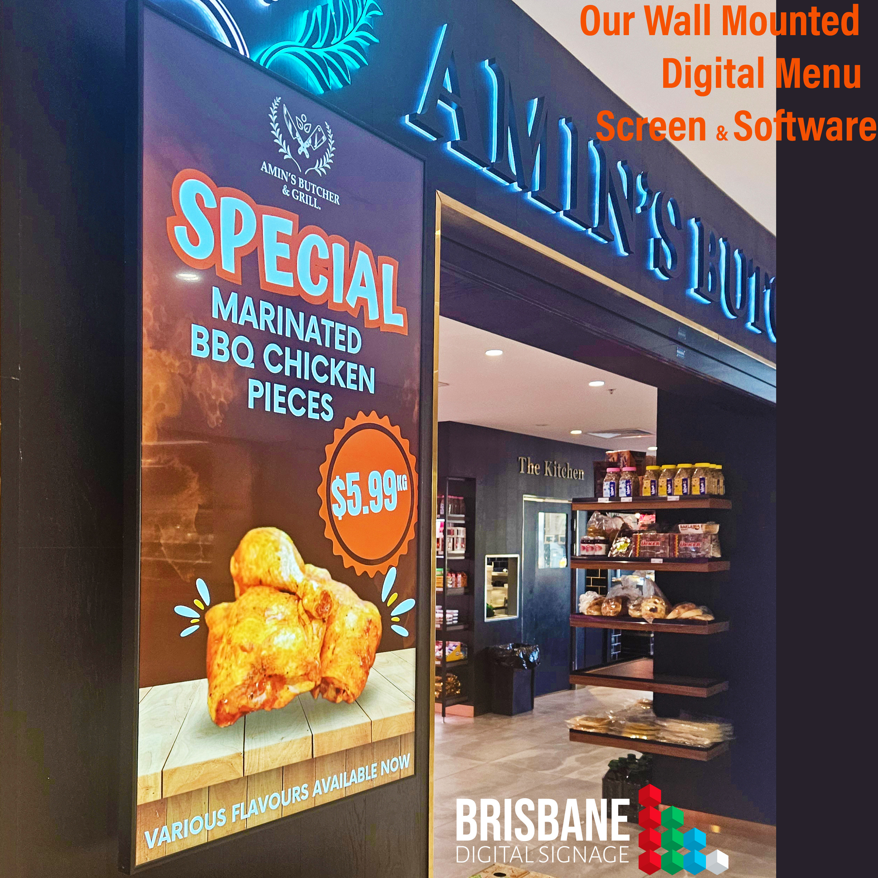 Wall Mounted Portrait Digital Signage Menu Board Screen 700 nits