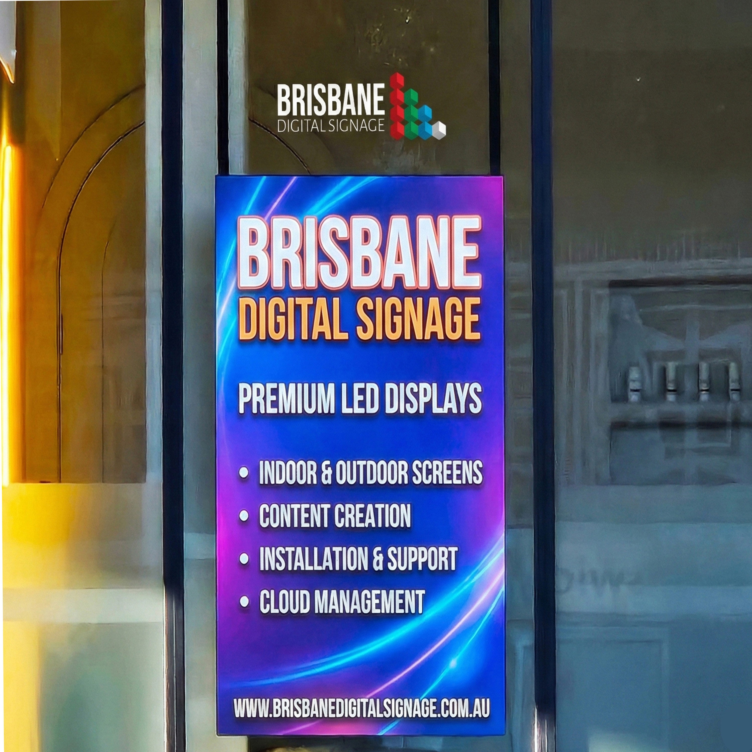 Commercial LED Digital Signage for Window Facing Displays