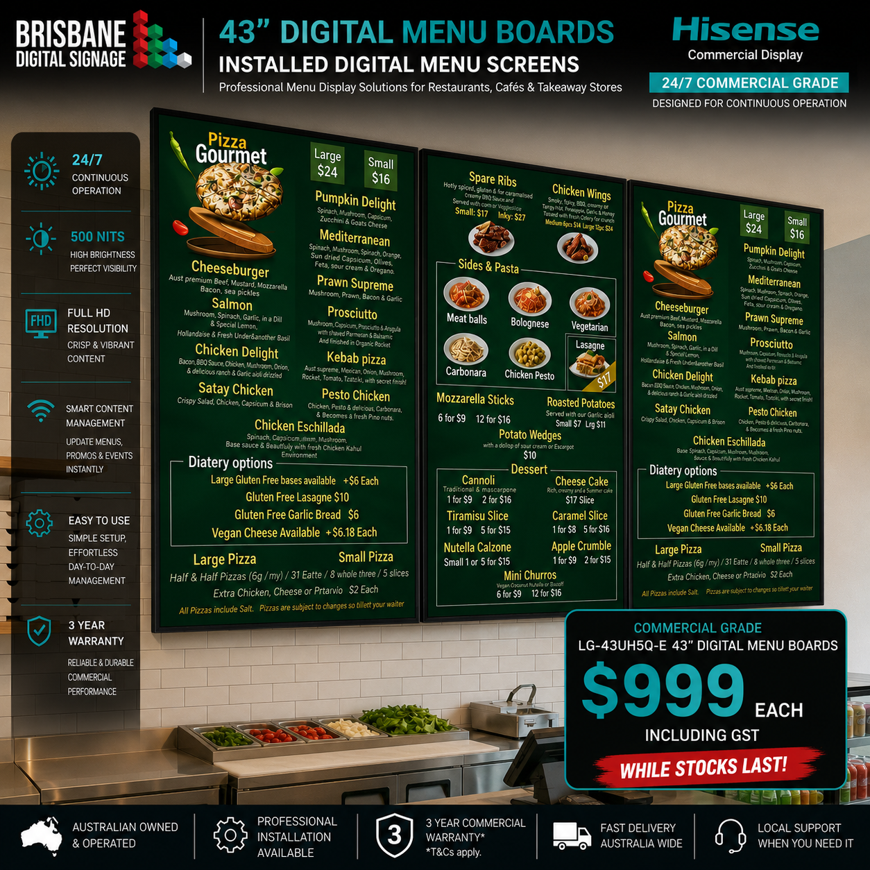 Portrait Digital Menu Boards