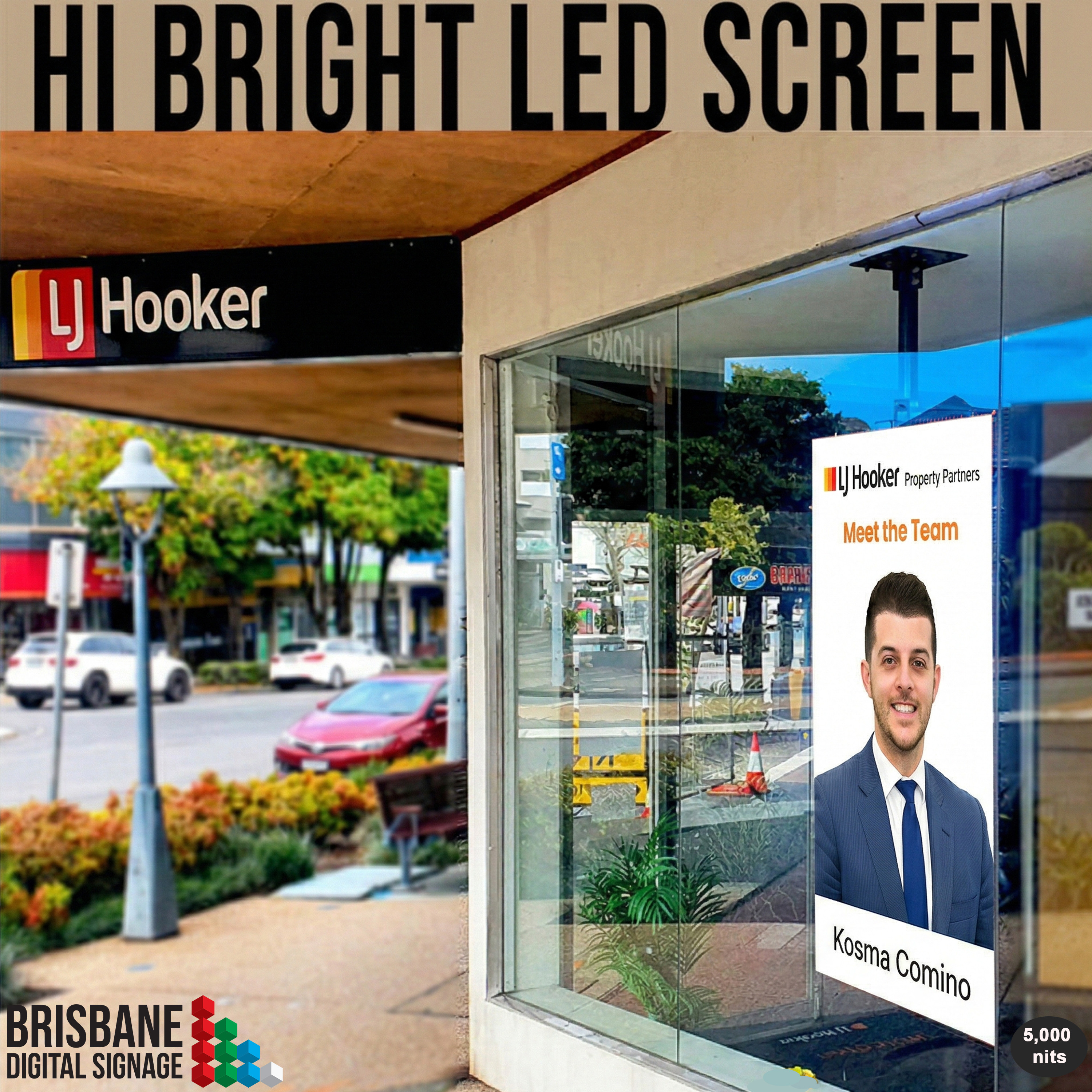 75 inch LED Real Estate 5,000 nit Digital Window Display