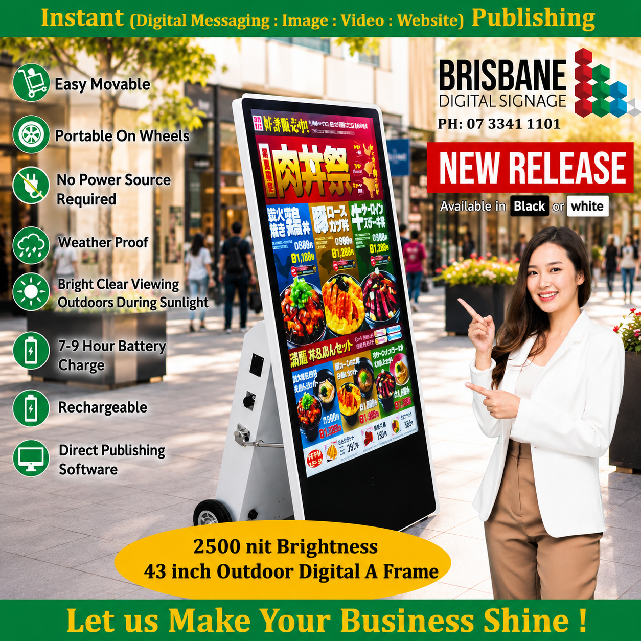 Outdoor Digital A Frame 2500 nits
