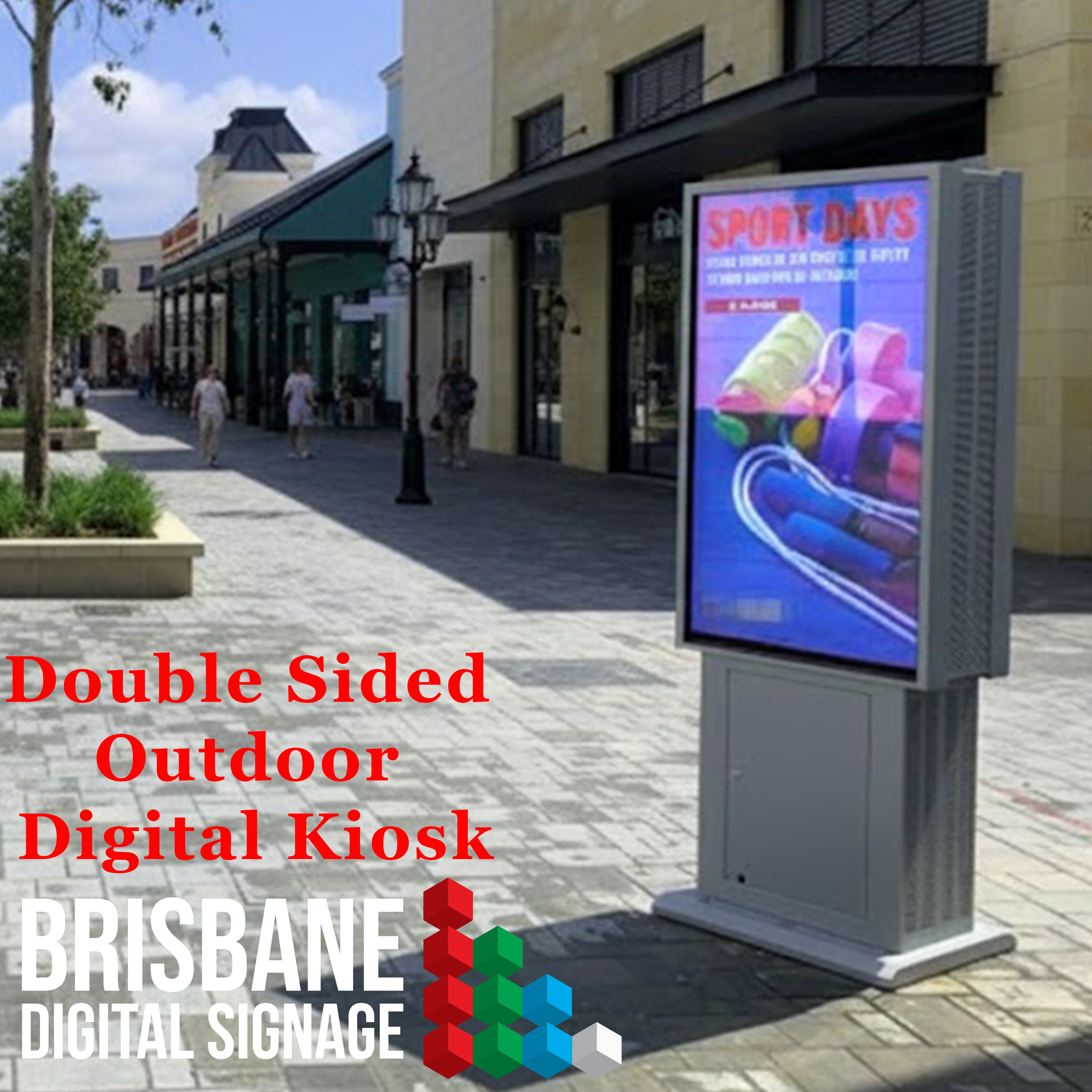 OUTDOOR DOUBLE SIDED DIGITAL SIGNAGE KIOSK 
