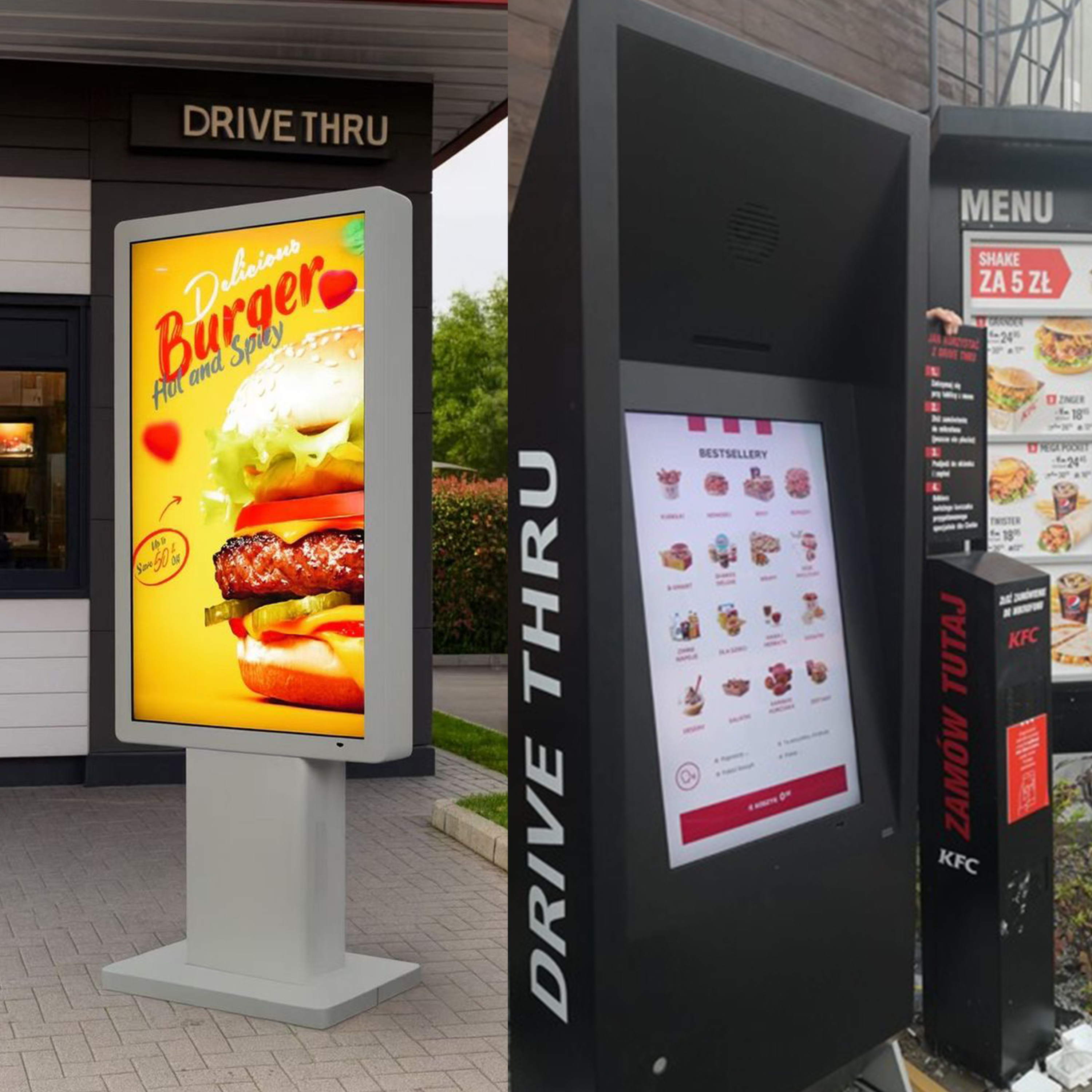 Outdoor Drive Through Double Digital Menu Boards