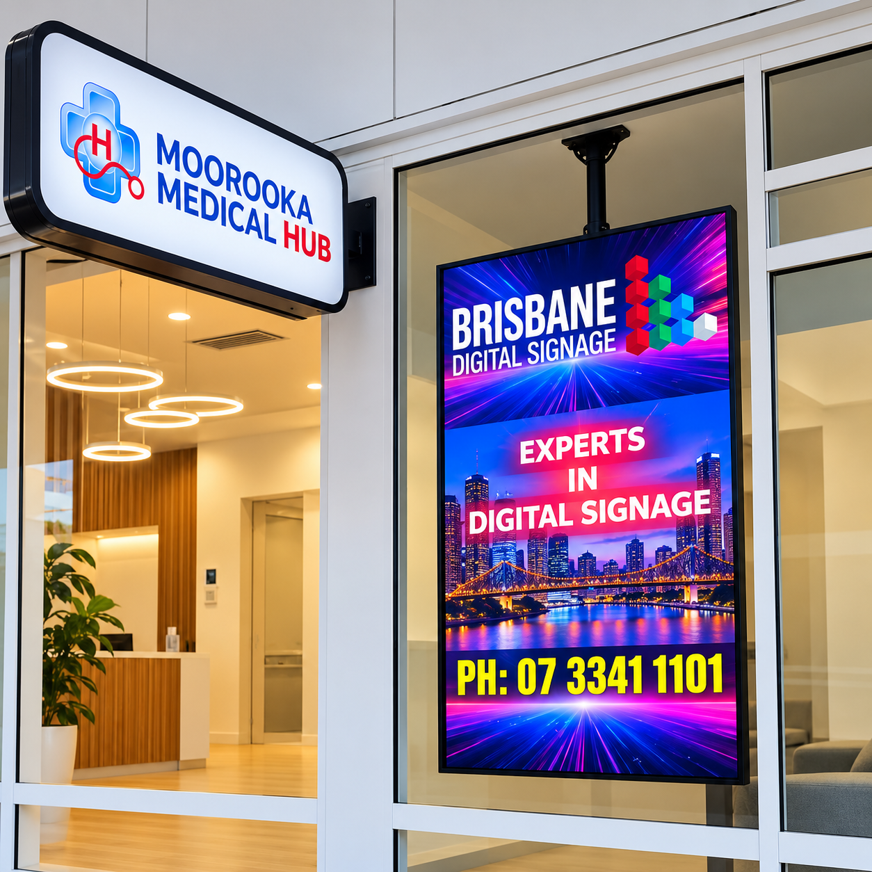 BrIsbane Digital Signage 1500 nit Digital Window Display Signage Screen