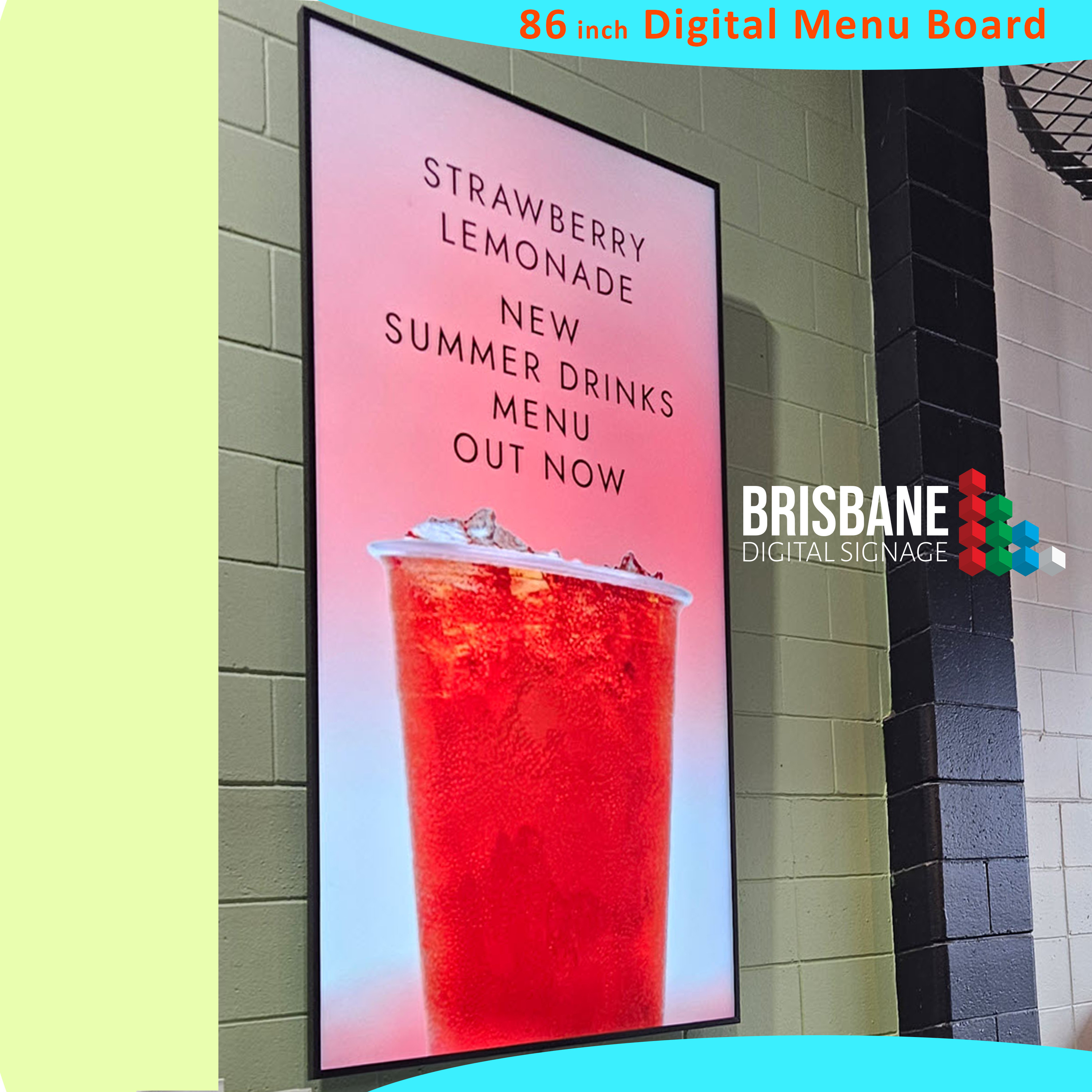 86 inch Portrait Digital Menu Board Bowen Hills