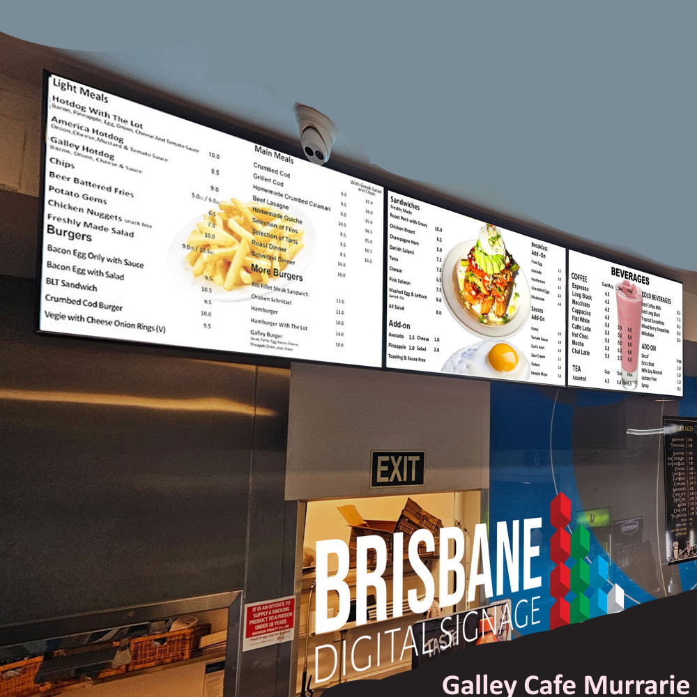 Digital Menu Boards Galley Cafe Murarrie QLD