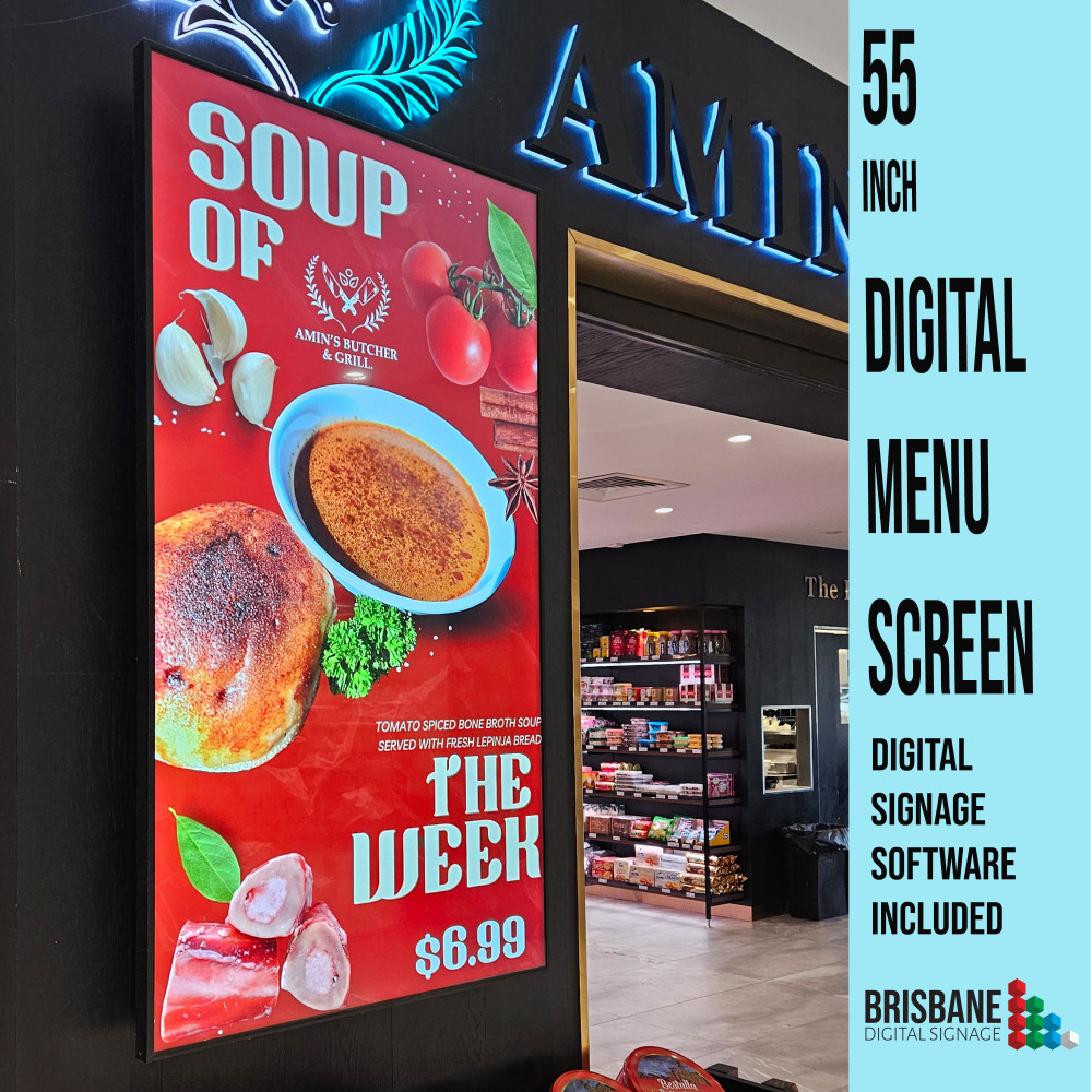 Portrait Digital Menu Screen 55 inch