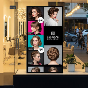 Digital Signage Window Hairdresser Screen 